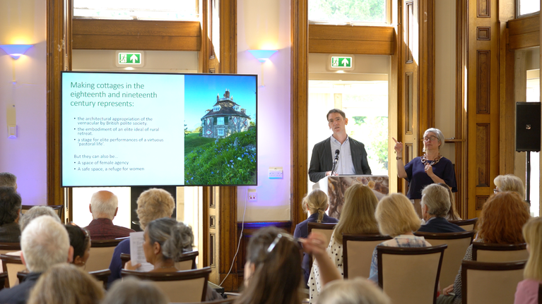 Dan Maudlin presenting a paper at the A la Ronde Symposium